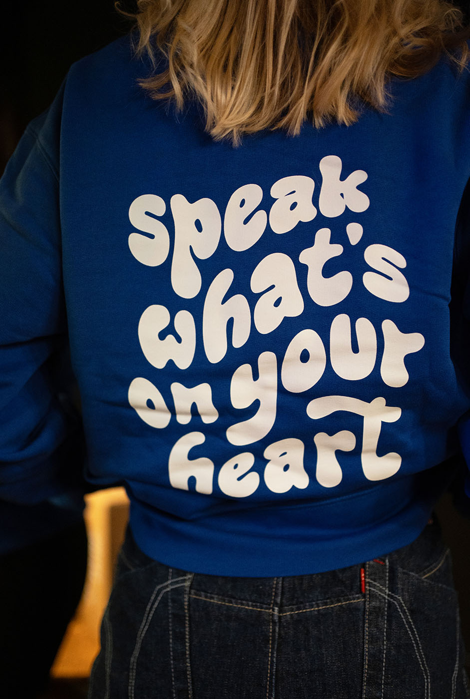 "speak what's on your heart" Sweater